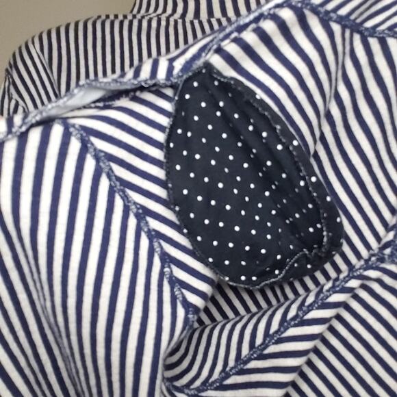 Vintage Cotton 2 Piece Mock Turtleneck Matching Cardigan Vertical Stripes Small - Picture 7 of 10